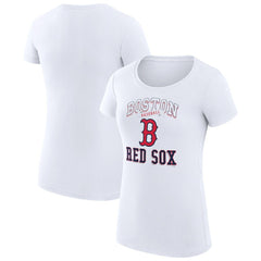 Boston Red Sox G-III 4Her by Carl Banks Women's Super-Slim Fit Lightweight Team Logo Graphic T-Shirt - White