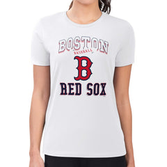Boston Red Sox G-III 4Her by Carl Banks Women's Super-Slim Fit Lightweight Team Logo Graphic T-Shirt - White