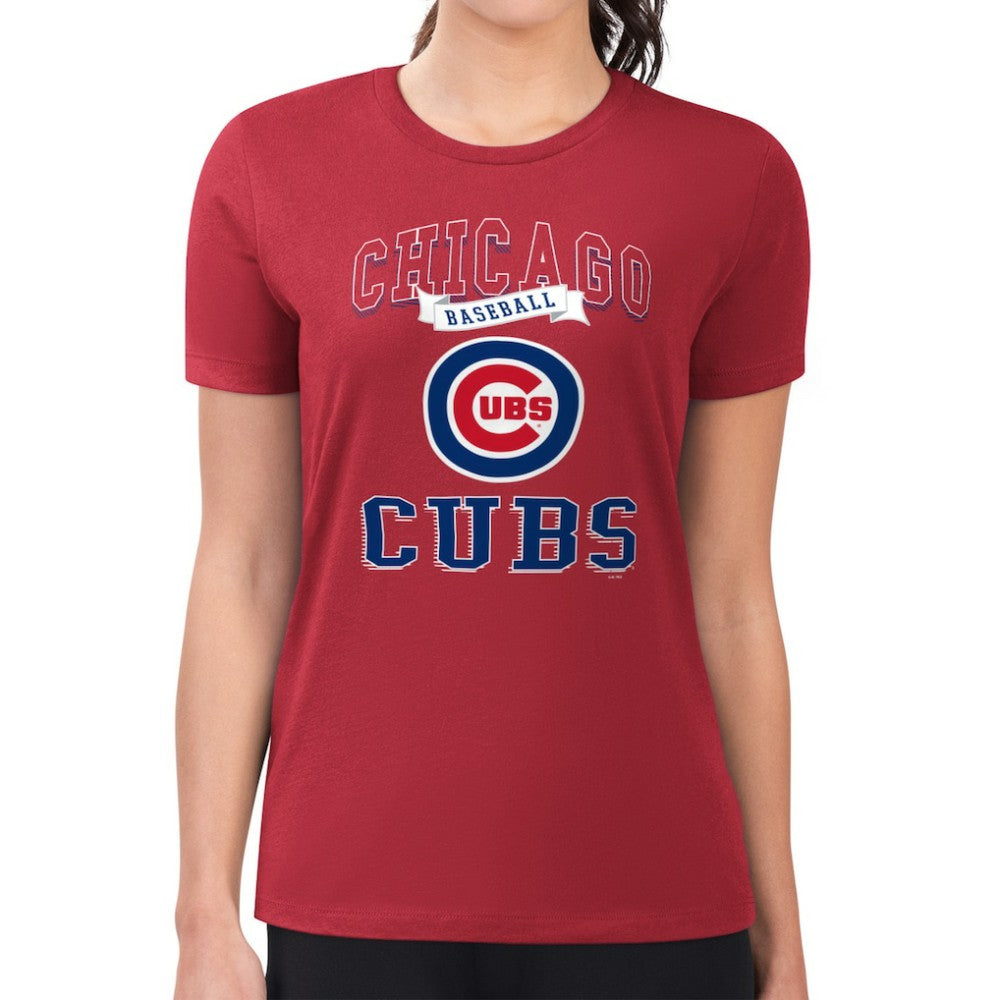 Chicago Cubs G-III 4Her by Carl Banks Women's Super-Slim Fit Lightweight Team Logo Graphic T-Shirt - Red
