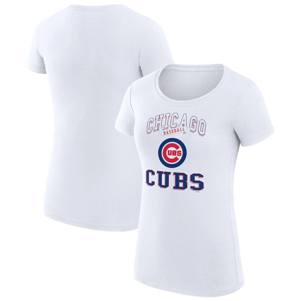 Chicago Cubs G-III 4Her by Carl Banks Women's Super-Slim Fit Lightweight Team Logo Graphic T-Shirt - White