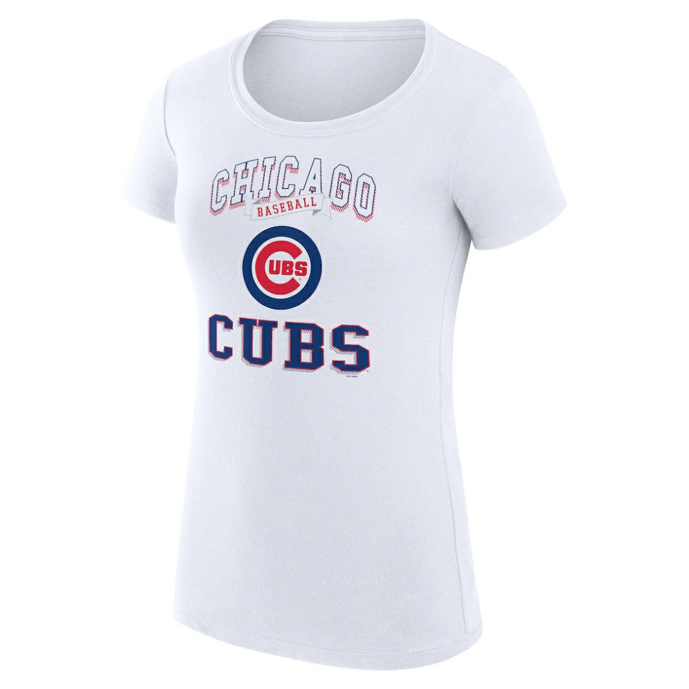 Chicago Cubs G-III 4Her by Carl Banks Women's Super-Slim Fit Lightweight Team Logo Graphic T-Shirt - White