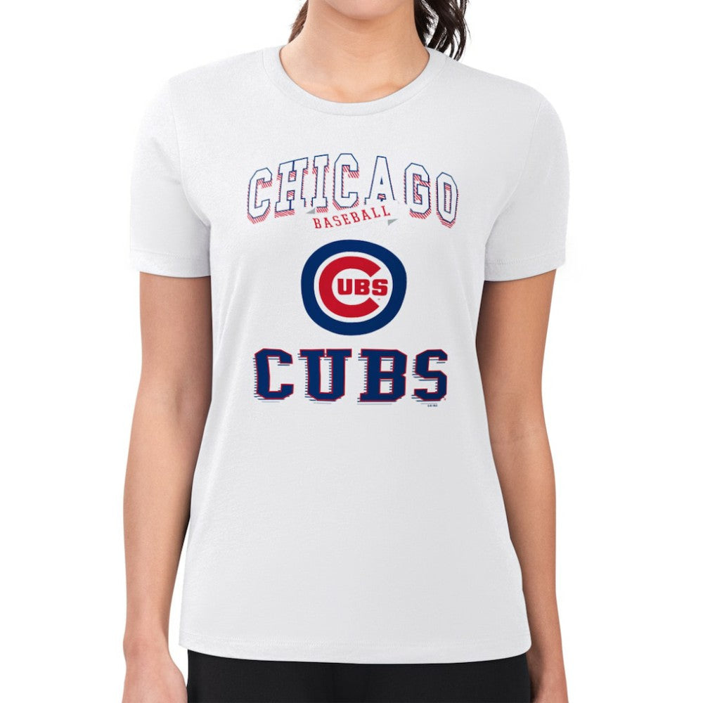 Chicago Cubs G-III 4Her by Carl Banks Women's Super-Slim Fit Lightweight Team Logo Graphic T-Shirt - White