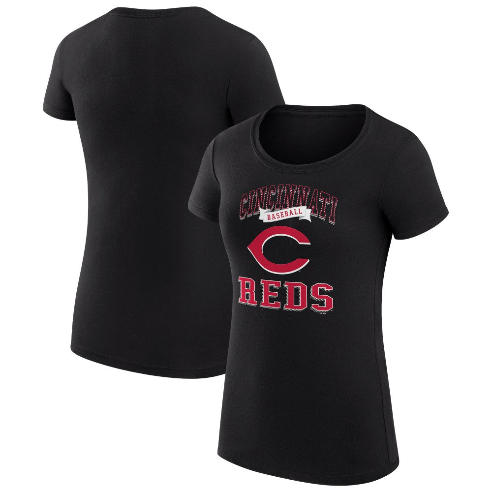 Cincinnati Reds G-III 4Her by Carl Banks Women's Super-Slim Fit Lightweight Team Logo Graphic T-Shirt - Black