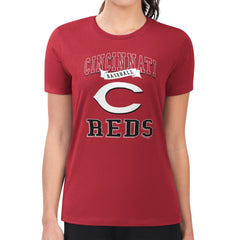 Cincinnati Reds G-III 4Her by Carl Banks Women's Super-Slim Fit Lightweight Team Logo Graphic T-Shirt - Red