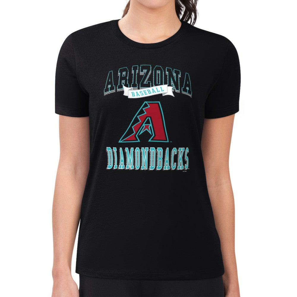 Arizona Diamondbacks G-III 4Her by Carl Banks Women's Super-Slim Fit Lightweight Team Logo Graphic T-Shirt - Black