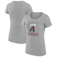 Arizona Diamondbacks G-III 4Her by Carl Banks Women's Super-Slim Fit Lightweight Team Logo Graphic T-Shirt - Heather Gray