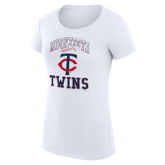 Minnesota Twins G-III 4Her by Carl Banks Women's Super-Slim Fit Lightweight Team Logo Graphic T-Shirt - White