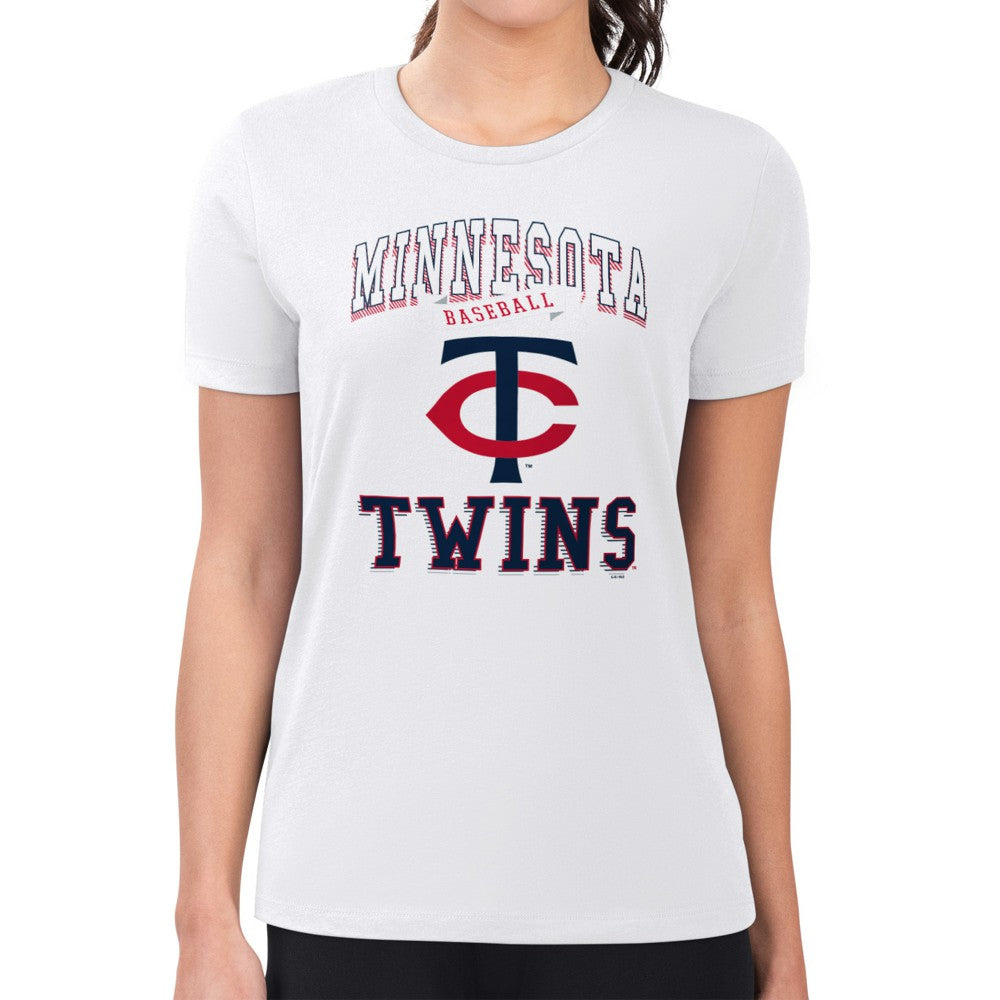 Minnesota Twins G-III 4Her by Carl Banks Women's Super-Slim Fit Lightweight Team Logo Graphic T-Shirt - White