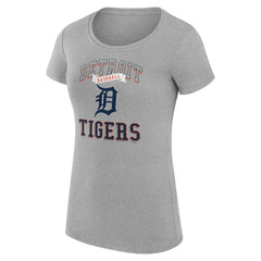 Detroit Tigers G-III 4Her by Carl Banks Women's Super-Slim Fit Lightweight Team Logo Graphic T-Shirt - Heather Gray