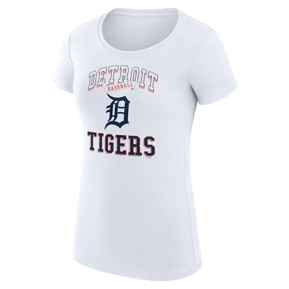 Detroit Tigers G-III 4Her by Carl Banks Women's Super-Slim Fit Lightweight Team Logo Graphic T-Shirt - White