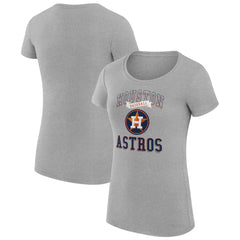 Houston Astros G-III 4Her by Carl Banks Women's Super-Slim Fit Lightweight Team Logo Graphic T-Shirt - Heather Gray