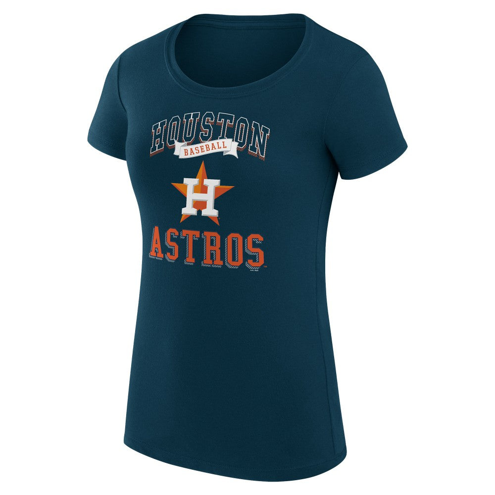 Houston Astros G-III 4Her by Carl Banks Women's Super-Slim Fit Lightweight Team Logo Graphic T-Shirt - Navy
