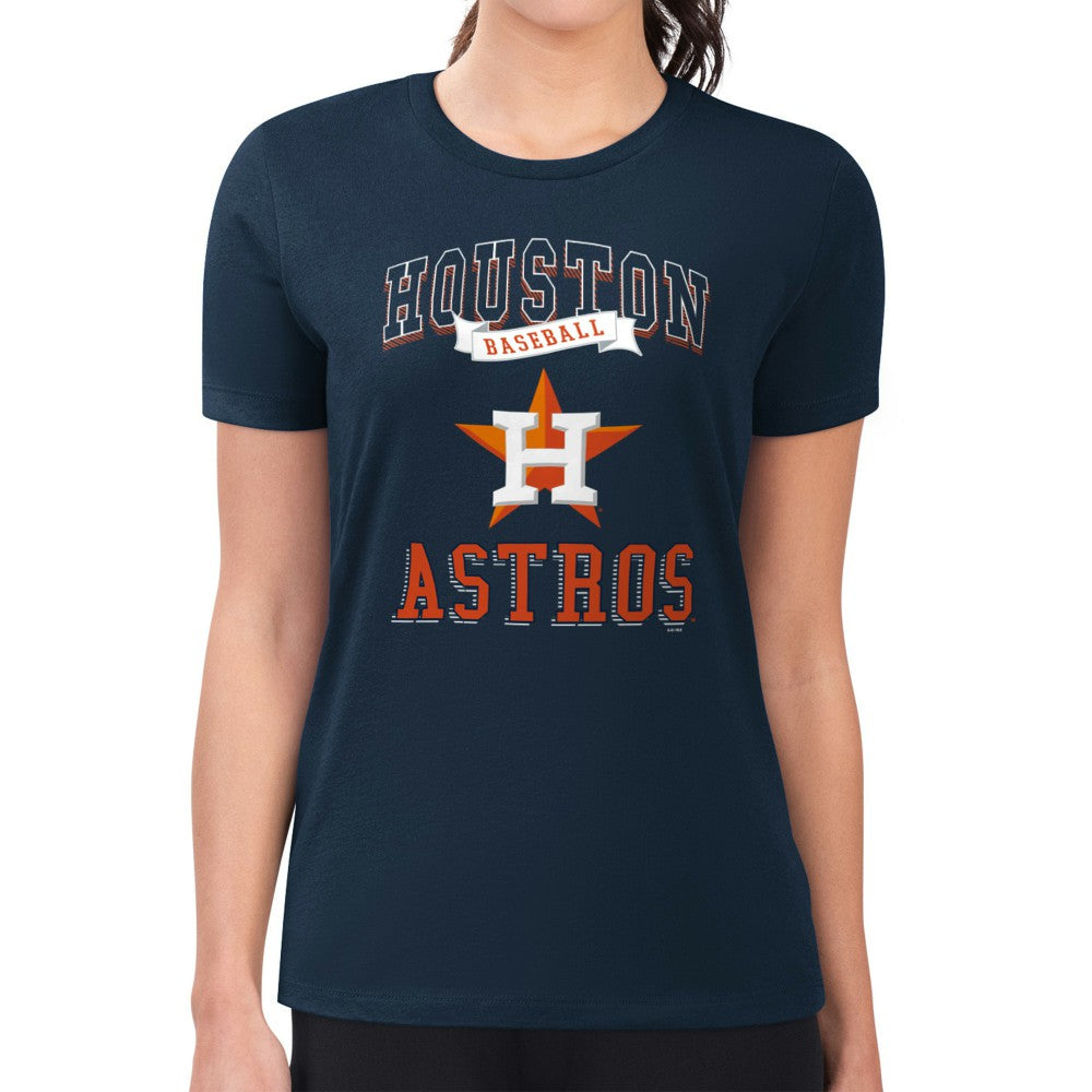 Houston Astros G-III 4Her by Carl Banks Women's Super-Slim Fit Lightweight Team Logo Graphic T-Shirt - Navy