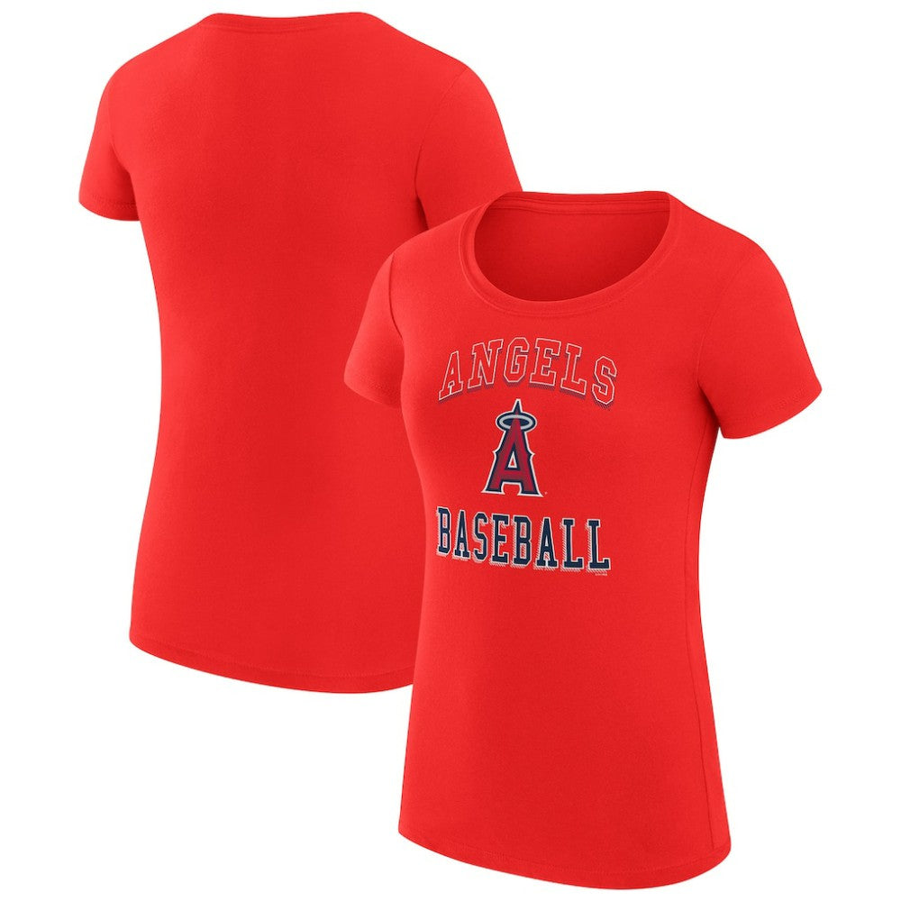 Los Angeles Angels G-III 4Her by Carl Banks Women's Super-Slim Fit Lightweight Team Logo Graphic T-Shirt - Red
