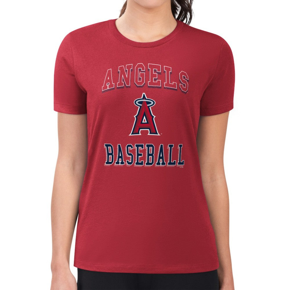 Los Angeles Angels G-III 4Her by Carl Banks Women's Super-Slim Fit Lightweight Team Logo Graphic T-Shirt - Red