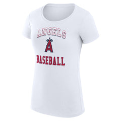 Los Angeles Angels G-III 4Her by Carl Banks Women's Super-Slim Fit Lightweight Team Logo Graphic T-Shirt - White