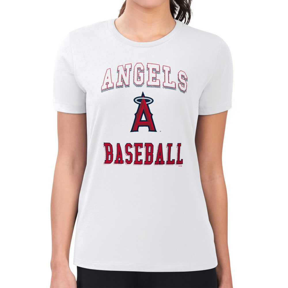 Los Angeles Angels G-III 4Her by Carl Banks Women's Super-Slim Fit Lightweight Team Logo Graphic T-Shirt - White