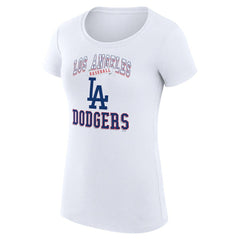 Los Angeles Dodgers G-III 4Her by Carl Banks Women's Super-Slim Fit Lightweight Team Logo Graphic T-Shirt - White