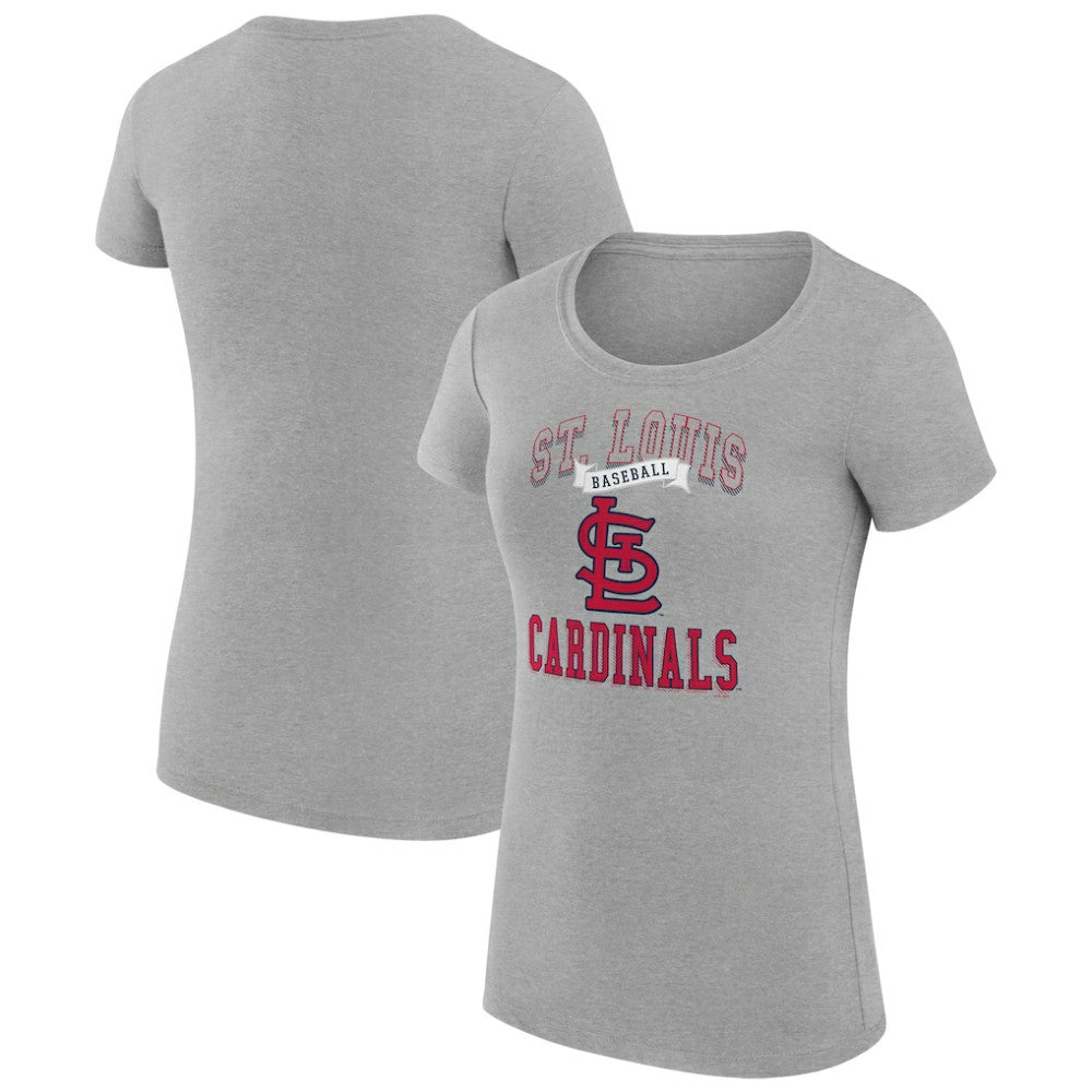 St. Louis Cardinals G-III 4Her by Carl Banks Women's Super-Slim Fit Lightweight Team Logo Graphic T-Shirt - Heather Gray