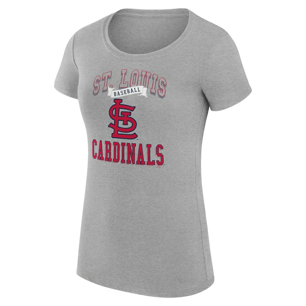 St. Louis Cardinals G-III 4Her by Carl Banks Women's Super-Slim Fit Lightweight Team Logo Graphic T-Shirt - Heather Gray
