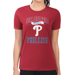Philadelphia Phillies G-III 4Her by Carl Banks Women's Super-Slim Fit Lightweight Team Logo Graphic T-Shirt - Red