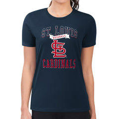 St. Louis Cardinals G-III 4Her by Carl Banks Women's Super-Slim Fit Lightweight Team Logo Graphic T-Shirt - Navy