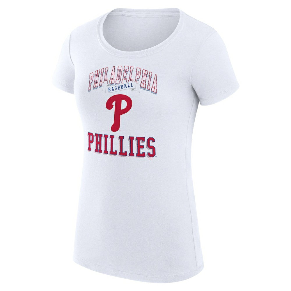 Philadelphia Phillies G-III 4Her by Carl Banks Women's Super-Slim Fit Lightweight Team Logo Graphic T-Shirt - White