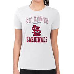 St. Louis Cardinals G-III 4Her by Carl Banks Women's Super-Slim Fit Lightweight Team Logo Graphic T-Shirt - White