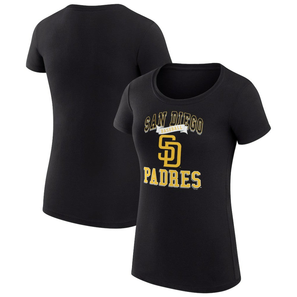 San Diego Padres G-III 4Her by Carl Banks Women's Super-Slim Fit Lightweight Team Logo Graphic T-Shirt - Black