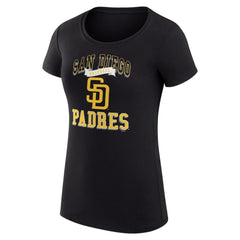 San Diego Padres G-III 4Her by Carl Banks Women's Super-Slim Fit Lightweight Team Logo Graphic T-Shirt - Black