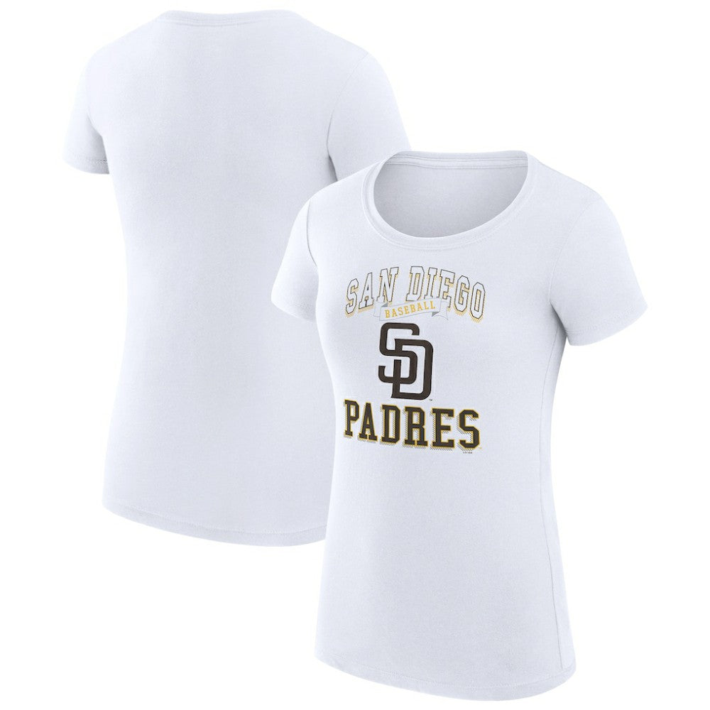 San Diego Padres G-III 4Her by Carl Banks Women's Super-Slim Fit Lightweight Team Logo Graphic T-Shirt - White