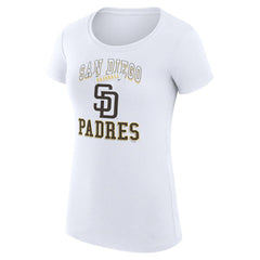 San Diego Padres G-III 4Her by Carl Banks Women's Super-Slim Fit Lightweight Team Logo Graphic T-Shirt - White