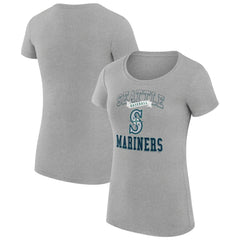 Seattle Mariners G-III 4Her by Carl Banks Women's Super-Slim Fit Lightweight Team Logo Graphic T-Shirt - Heather Gray
