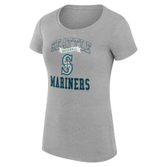 Seattle Mariners G-III 4Her by Carl Banks Women's Super-Slim Fit Lightweight Team Logo Graphic T-Shirt - Heather Gray