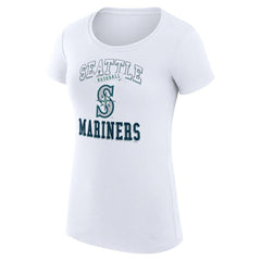 Seattle Mariners G-III 4Her by Carl Banks Women's Super-Slim Fit Lightweight Team Logo Graphic T-Shirt - White