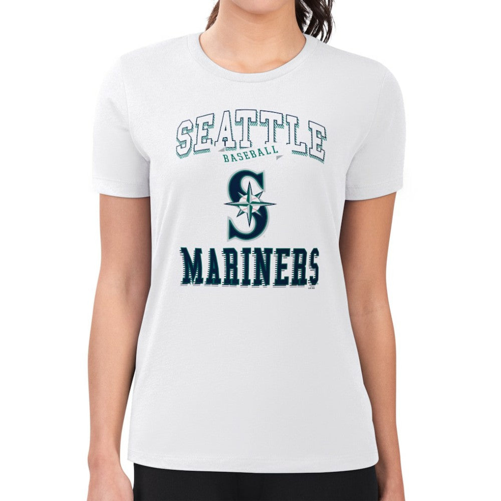 Seattle Mariners G-III 4Her by Carl Banks Women's Super-Slim Fit Lightweight Team Logo Graphic T-Shirt - White