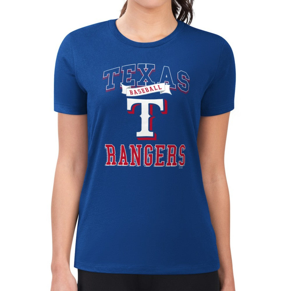 Texas Rangers G-III 4Her by Carl Banks Women's Super-Slim Fit Lightweight Team Logo Graphic T-Shirt - Royal