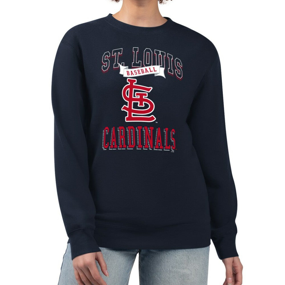 St. Louis Cardinals G-III 4Her by Carl Banks Women's Team Logo Graphic Tri-Blend Fleece Pullover Sweatshirt - Navy