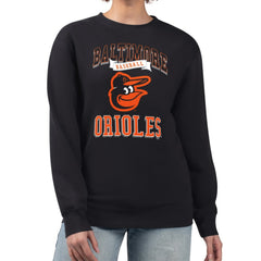 Baltimore Orioles G-III 4Her by Carl Banks Women's Team Logo Graphic Tri-Blend Fleece Pullover Sweatshirt - Black