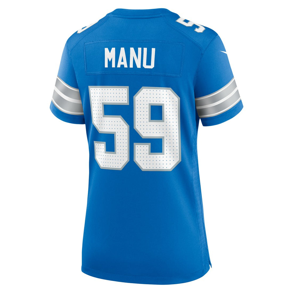 Giovanni Manu Detroit Lions Women's Team Game Jersey - Blue | Nike for sale