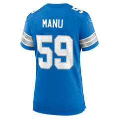Giovanni Manu Detroit Lions Women's Team Game Jersey - Blue | Nike for sale