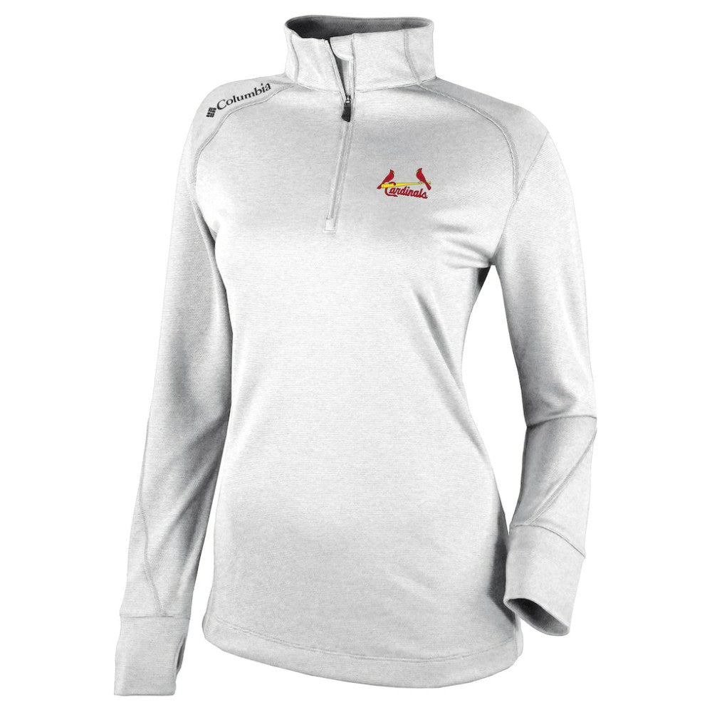 St. Louis Cardinals Women's Cooperstown Collection Shotgun 2.0 Omni-Wick Quarter-Zip Top - White | Columbia