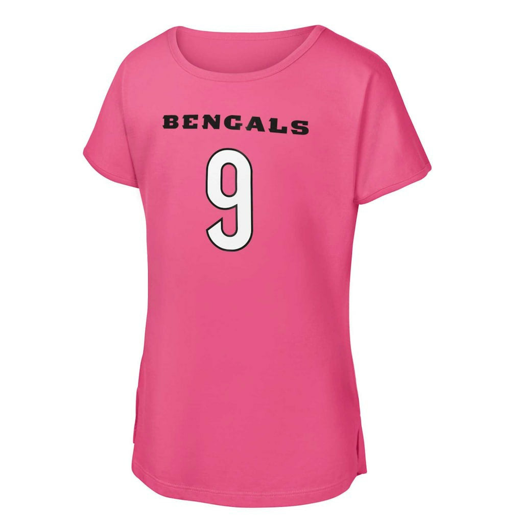 Joe Burrow Cincinnati Bengals Girls Youth Player Name & Number T-Shirt - Pink sale