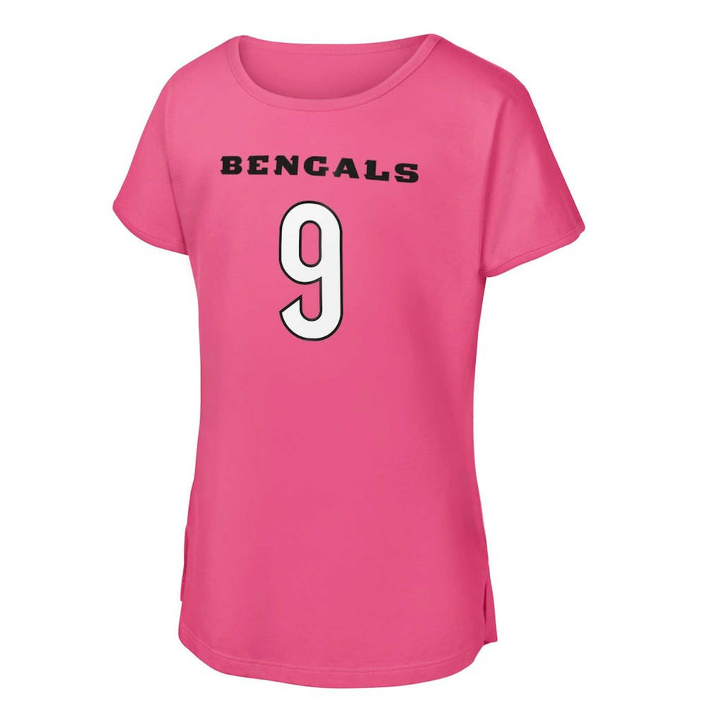 Joe Burrow Cincinnati Bengals Girls Youth Player Name & Number T-Shirt - Pink sale
