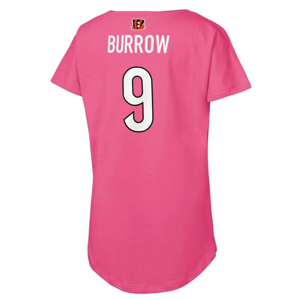 Joe Burrow Cincinnati Bengals Girls Youth Player Name & Number T-Shirt - Pink sale