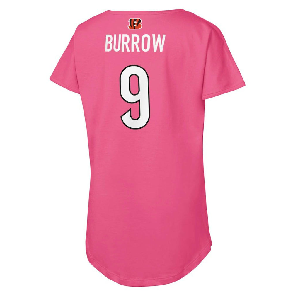 Joe Burrow Cincinnati Bengals Girls Youth Player Name & Number T-Shirt - Pink sale