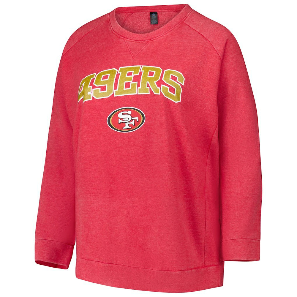 San Francisco 49ers Profile Women's Plus Size Acid Wash Raglan Sweatshirt - Red discount