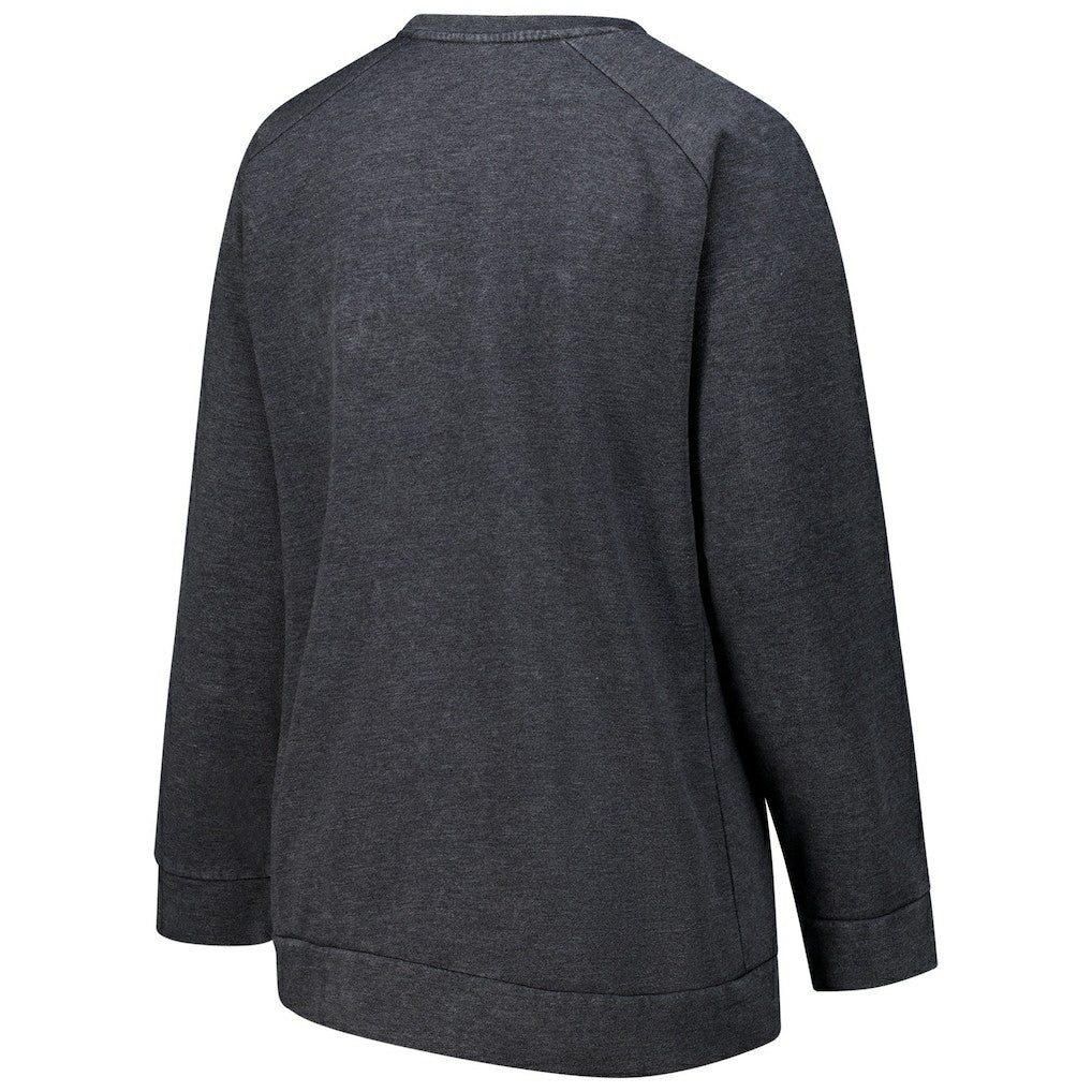 Cleveland Browns Profile Women's Plus Size Acid Wash Raglan Sweatshirt - Charcoal on sale