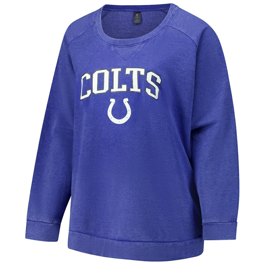Indianapolis Colts Profile Women's Plus Size Acid Wash Raglan Sweatshirt - Royal sale