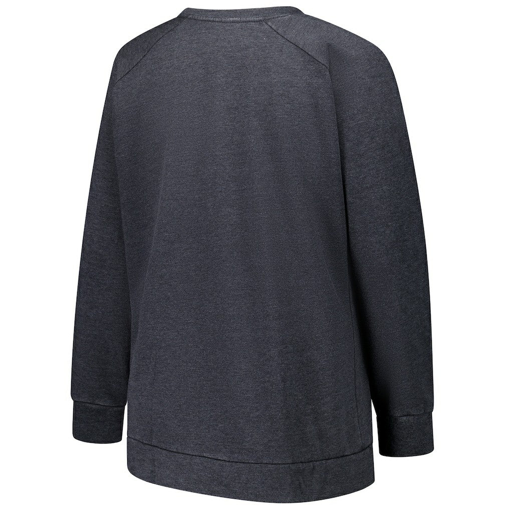 Miami Dolphins Profile Women's Plus Size Acid Wash Raglan Sweatshirt - Charcoal on sale